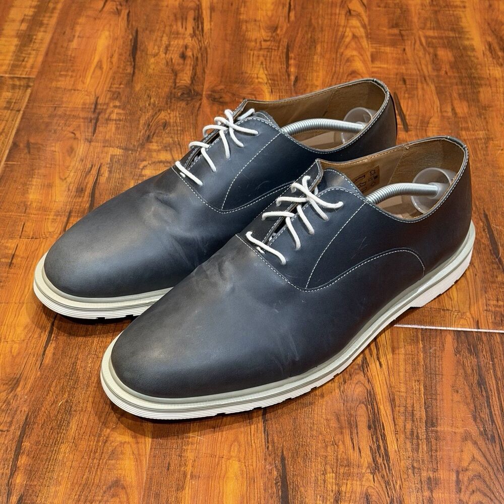 Dr. Martens Bronson Doc Slate Blue Gray Leather White Sole Shoes - Men’s Size 12